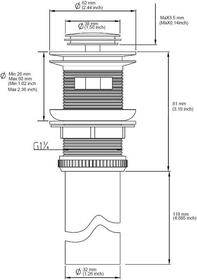 Bathroom Sink Pop Up Drain - Image 6