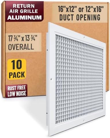 Fits 16x12 and 12x16 Duct Opening | Aluminum Eggcrate Return Air Grille | Low by Handua