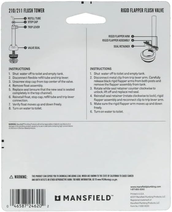 Mansfield Plumbing 0030 Flush Valve Service Pack, Fits 210/211 Flush Valve - Image 3