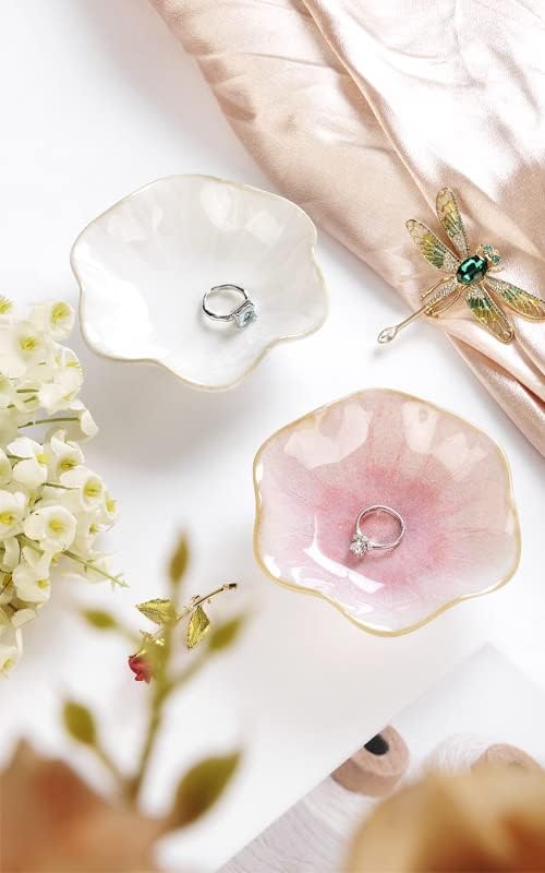 JAMEND CLXP Lotus Leaf Shape Decorative Ring Tray, Small Key Bowl, Ceramic - Image 6