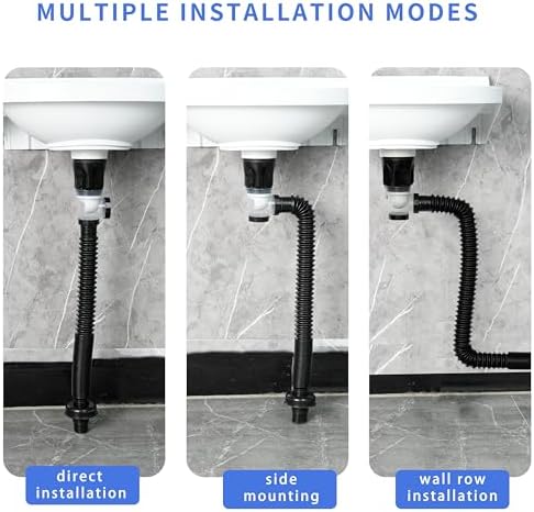 Bathroom Sink Drain Kit with Flexible Expandable P-Trap Sink Drain Pipe Tube - Image 3