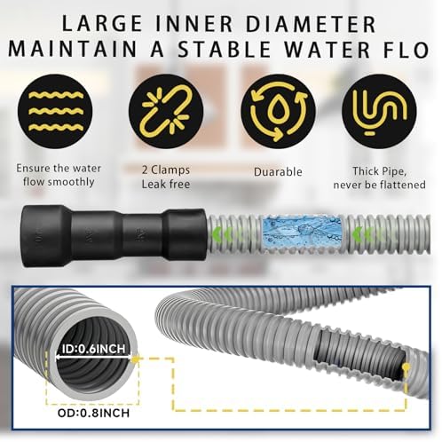 Universal Dishwasher Drain Hose, 10 Ft Dishwasher Discharge Hose Extension - Image 3