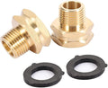 3/4" GHT Female to 1/2" NPT Male Connector, Brass Garden Hose Fitting 2pcs by ZKZX