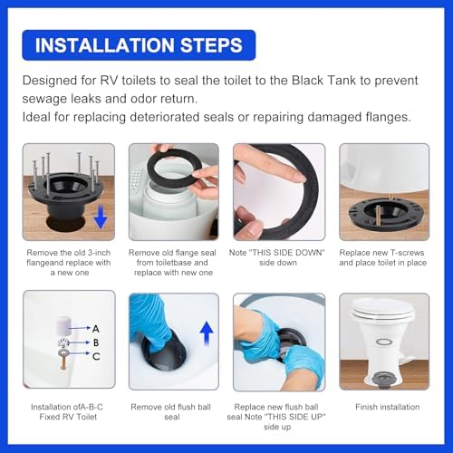 RV Toilet Seal and 3" Socket Floor Flange Kit - Image 5
