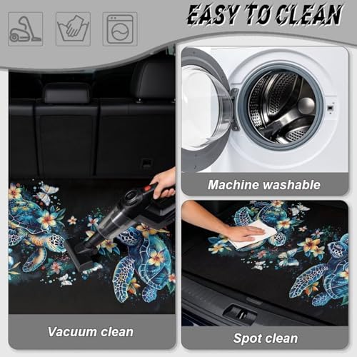 ELEQIN Boho Sea Turtle Floral, Car Cargo Liner, All Weather Heavy Duty Trunk - Image 5