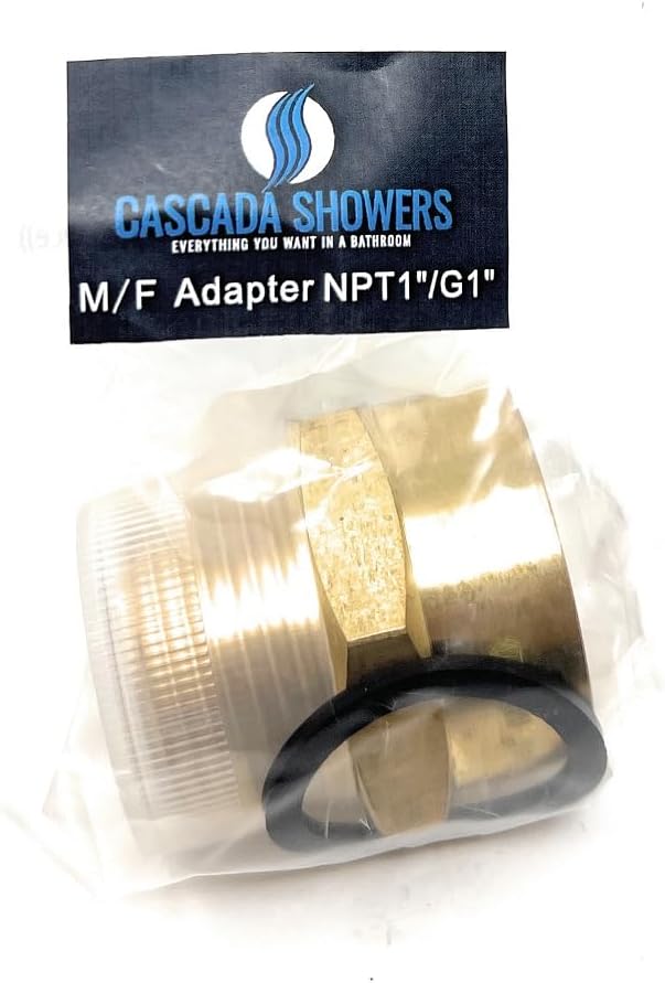 Cascada 1" G Thread Female to 1" NPT Thread Male Pipe Fitting Adapter - Image 3
