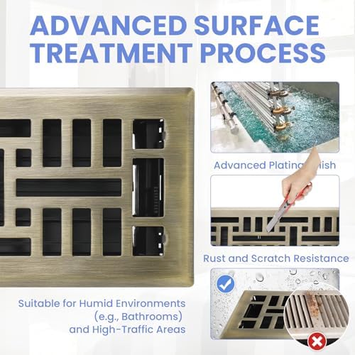 Howeall 4x14 Inches 2 Pack Heavy Duty Walkable Floor Register Easy Adjust Air - Image 3