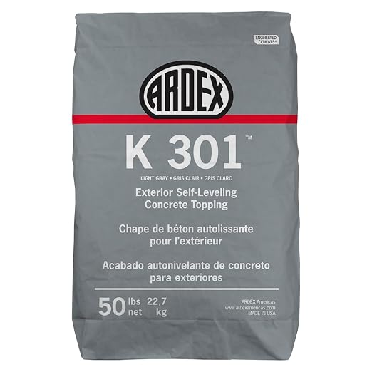 Ardex K 301 Exterior Self-Leveling Concrete Topping 50 lb Bag Gray by Ardex