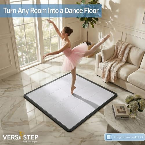 Flooring Inc's 3/8" Thick Interlocking Lightweight Plastic Practice Dance Floor - Image 3