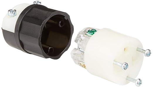 Leviton 5369-C 20A 125V Industrial Straight Blade Connector | Black/White | - Image 3
