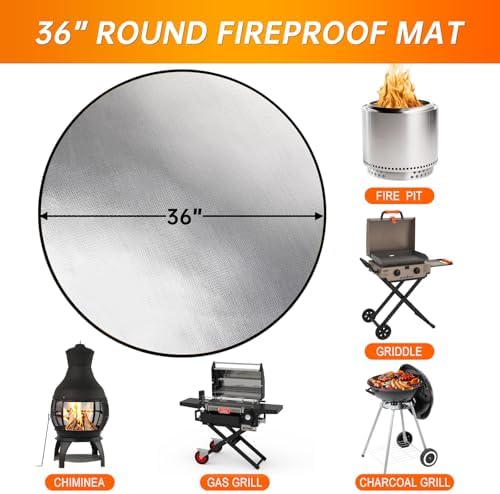 DocSafe 36" Round Fire Pit Mat for Solo Stove Bonfire, 4-Layer Double-Sided - Image 4