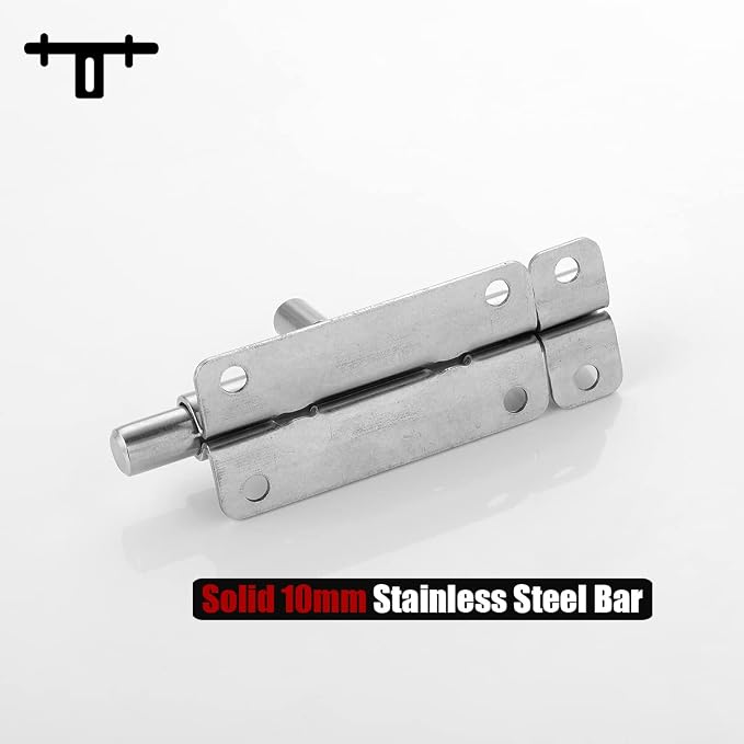 JQK Door Security Slide Latch Lock Barrel Bolt, 304 Stainless Steel Sliding - Image 6