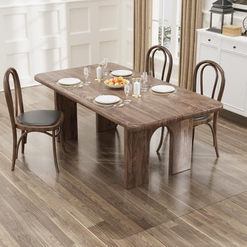 5'×8' Frosted Clear Floor Mat Under Dining Room Table by BelleCosy