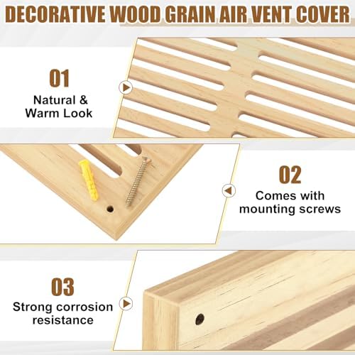 Colingmill 1 Pcs Decorative Return Air Vent Cover 32 x 8.5 x 3/4 Inch Natural - Image 3