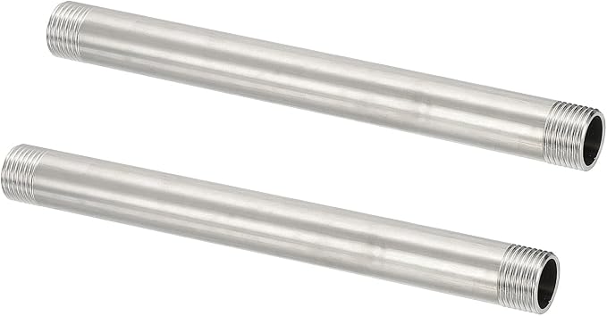 PATIKIL 304 Stainless Steel Pipe Fitting, 2 Pack 1/2" BSP Male x 1/2" BSP Male by PATIKIL