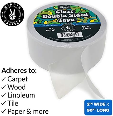 HIPPIE CRAFTER Clear Double Sided Tape, 2 Inch Wide Heavy-Duty Adhesive - Image 2
