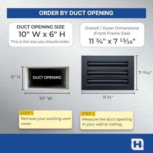 Fits 10x6 Duct Opening, Modern AC Vent Cover, Linear Slot Diffuser - Image 2