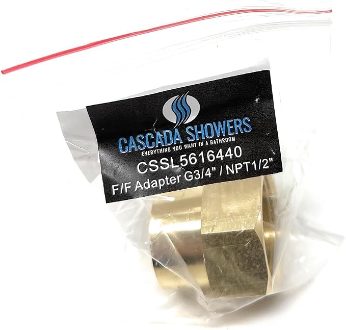 Cascada 3/4" G Thread Female to 1/2" NPT Thread Female Pipe Fitting Adapter - Image 5