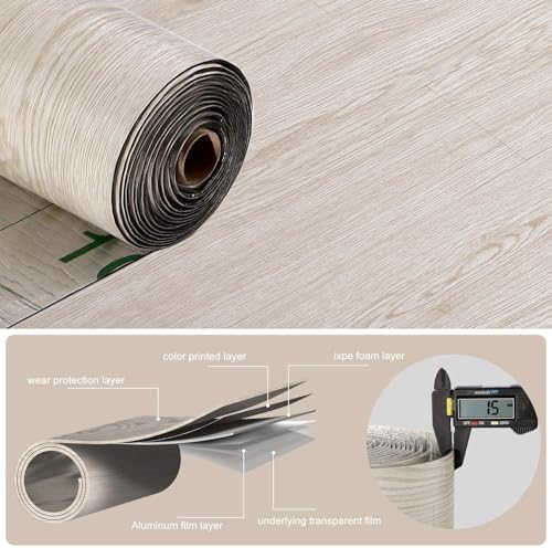 3D Peel and Stick Floor Tile Vinyl Flooring Roll Wood Plank Sticker 23"x - Image 5