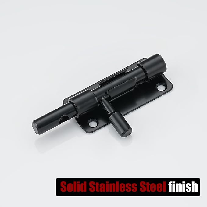 JQK Door Security Slide Latch Lock Barrel Bolt, 304 Stainless Steel Sliding - Image 4