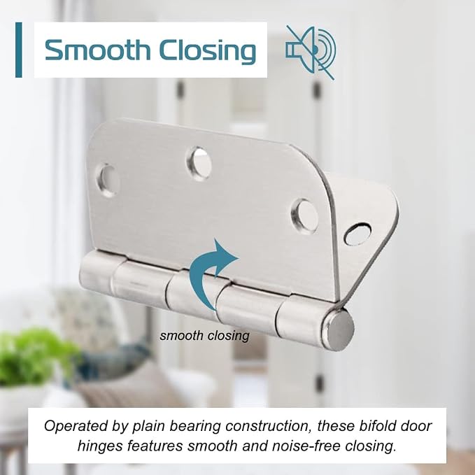 30 Pack Satin Nickel Door Hinges 3.5 inch Brushed Nickel Hinges Rounded 5/8" - Image 3