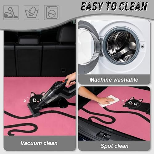 Pink Black Cat Beach Gear Trunk Mat 29"x39" - Image 5