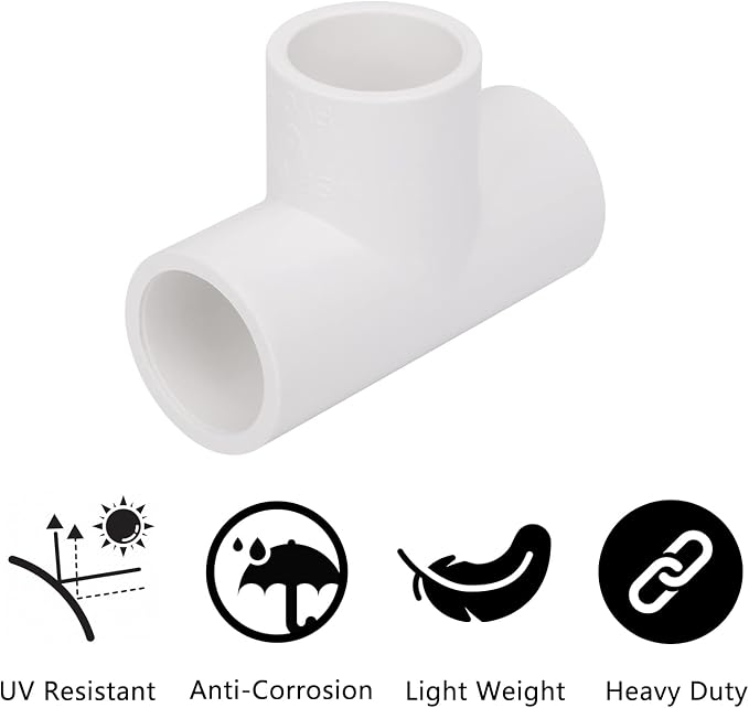 20 Pack 3 Way 1/2 Inch Tee PVC Fittings, 1/2inch SCH 40 PVC Pipe Fitting Adapter - Image 4