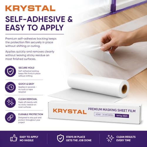 Self Adhesive Surface Protection Film 16 ft x 350 ft, Plastic Sheeting - Image 3