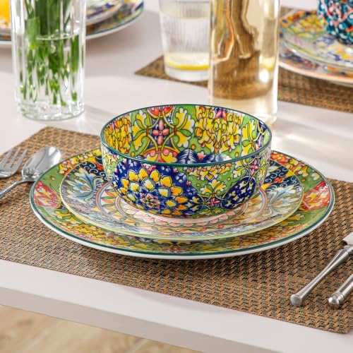vancasso Cereal Bowls Set of 6, Bohemian Ceramic Soup Bowls, 28 oz Colorful - Image 8