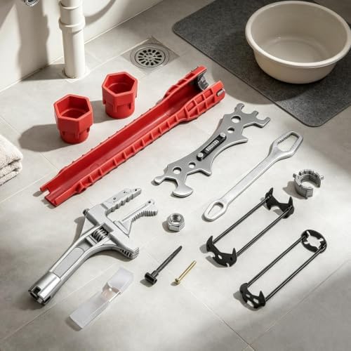 Basin Wrench Set, Universal Adjustable Sink Installation Tool Kit 9 Pieces - Image 3