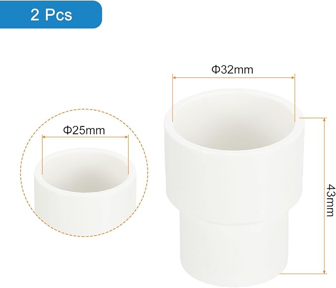 uxcell 2 Pcs UPVC Reducer Pipe Fitting - Image 2