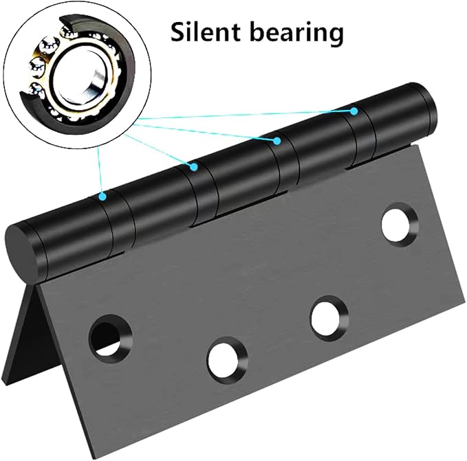 4.5in x 4in 304SS Door Hinges, Square Corners, Ball Bearing Hinge, Non - Image 5