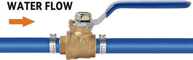 2-PCS PEX Ball Valve 1/2", Full Port Shut Off Valve 1/4 Turn | Brass - Image 4