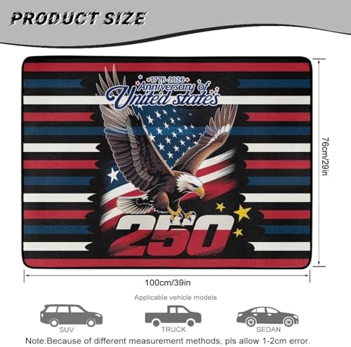 ELEQIN Trunk Mats for SUV Sedan Truck 250th Anniversary Car Cargo Liner Non - Image 7