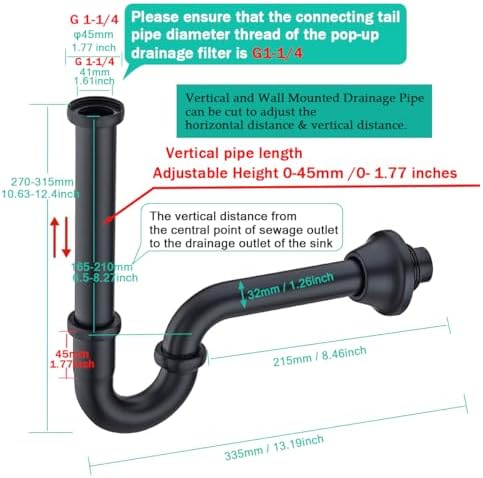 Brass P Trap U-Shape 1 1/4 Sink Drain Pipe - Image 2