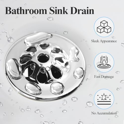 WiseWater 2-Pack Grid Bathroom Sink Drain Assembly - Image 4
