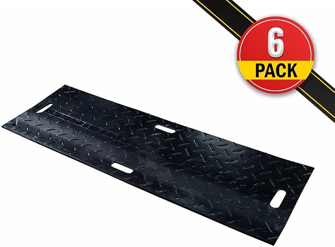 6 Pk 2' x 6' - 1/2" Thick Heavy Duty Ground Protection Mats - Easily Supports - Image 2