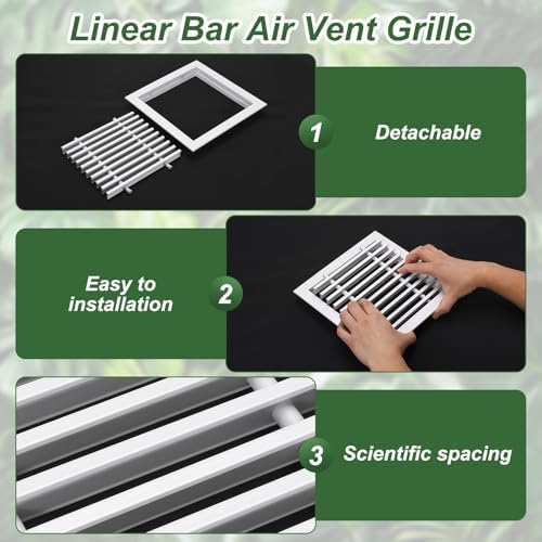 PATIKIL 20x6 Inch Linear Bar Air Vent Grille, Sidewall HVAC Air Supply and - Image 3