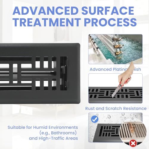 Howeall 2x10 Inches 2 Pack Heavy Duty Walkable Floor Register Easy Adjust Air - Image 3