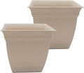 The HC Companies Eclipse Square Planter Pot, 12 Inch, Cottage Stone, Attached by TheHCCompanies