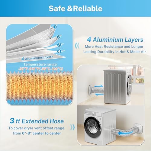 Hon&Guan Magnetic Dryer Vent Coupling Connector Kit DV180 – Raised Inner Ring - Image 5