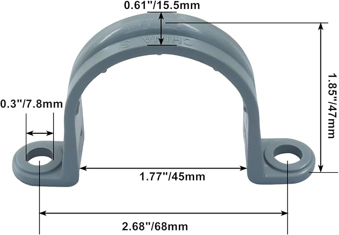 1-1/4 Inch PVC Pipe Strap, 12 Pack | 2-Hole, Plastic Conduit Clamp, Pipe - Image 3