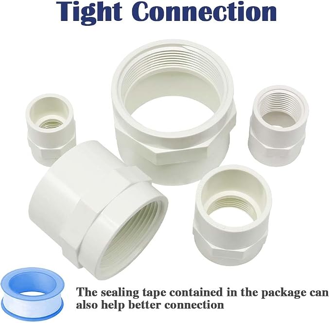 10PCS 3/4 Inch Female Thread White PVC Fittings 2-Way PVC Pipe Coupling Adapter - Image 5