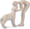 Abstract Person and Dog Head-to-Head Figurine Sandstone | abstract sculpture by FriyGardcn