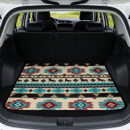 ELEQIN Southwest Aztec Horse Car Trunk Mat Cargo Liner by ELEQIN