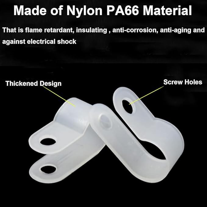 50Pcs 1 Inch R-Type Nylon Cable Clamps - Image 3