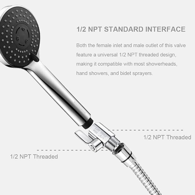 Shower Head Shut Off Valve 304 Stainless Steel Mini Ball Valve NPT Thread Water - Image 4