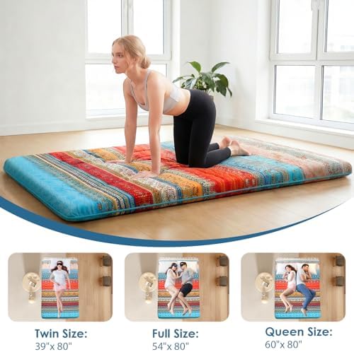 SCHNAUZER HOME Japanese Floor Mattress Futon Mattress Twin 3.5" Thick Boho - Image 5