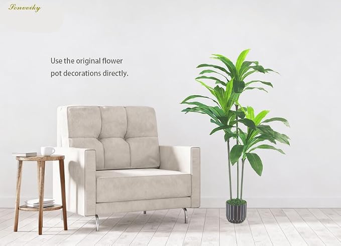 Artificial Plants Indoor - 4ft Artificial Dracaena Tree - Fake Tree Realistic - Image 3