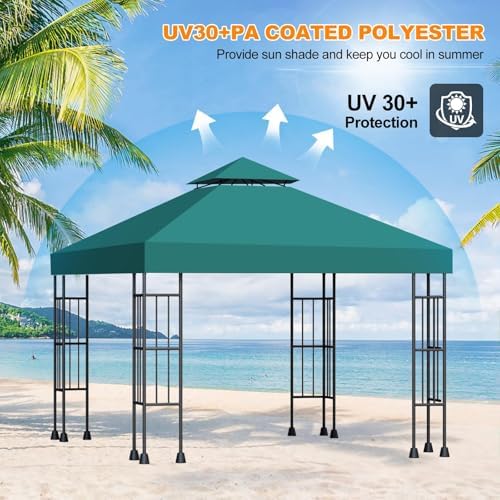 10x10 Canopy Replacement Top Cover Canopy Top Replacement Double Layer Vented - Image 2
